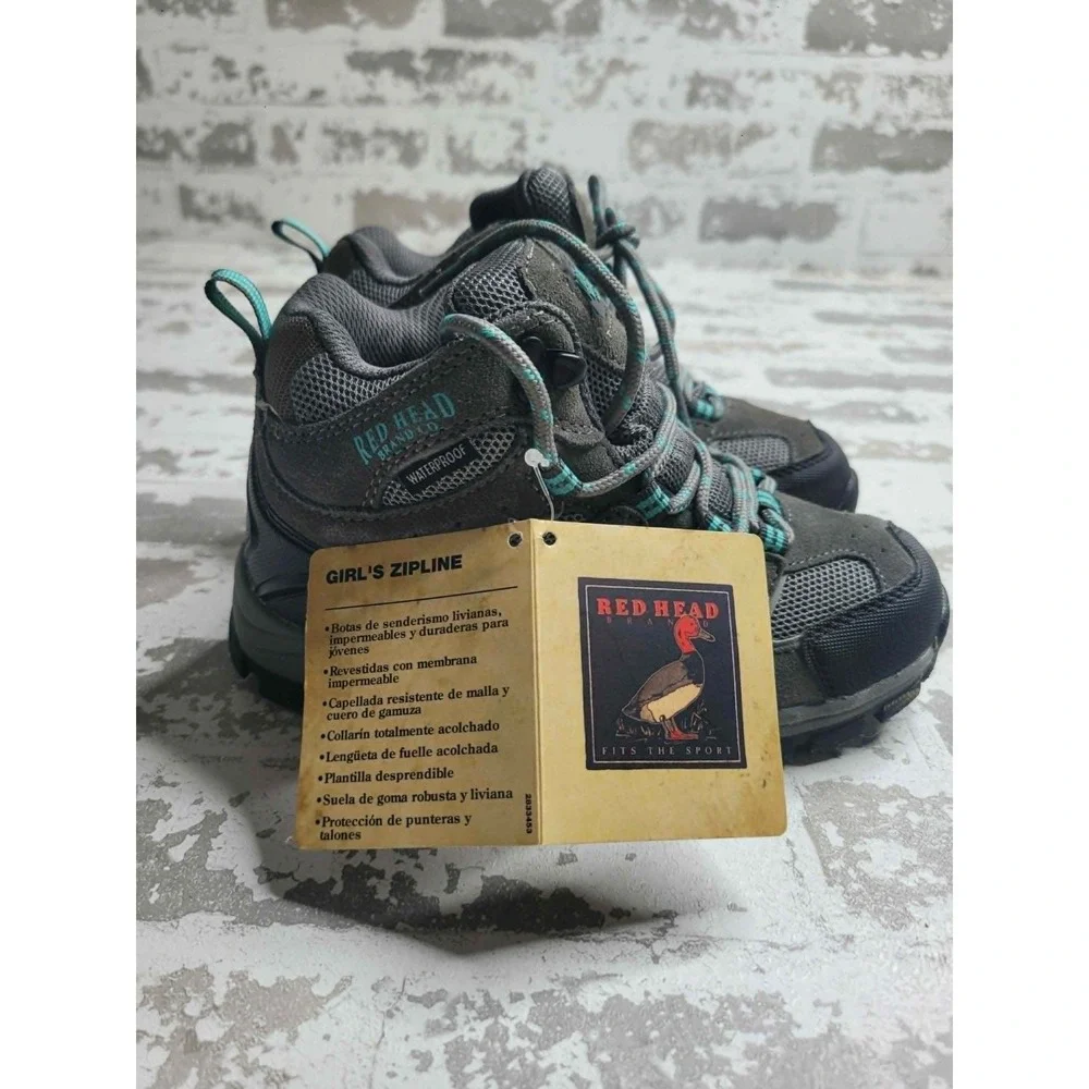 NEW Redhead Girls Zipline Gray Hiking Boots Kids Size 2 NWT
